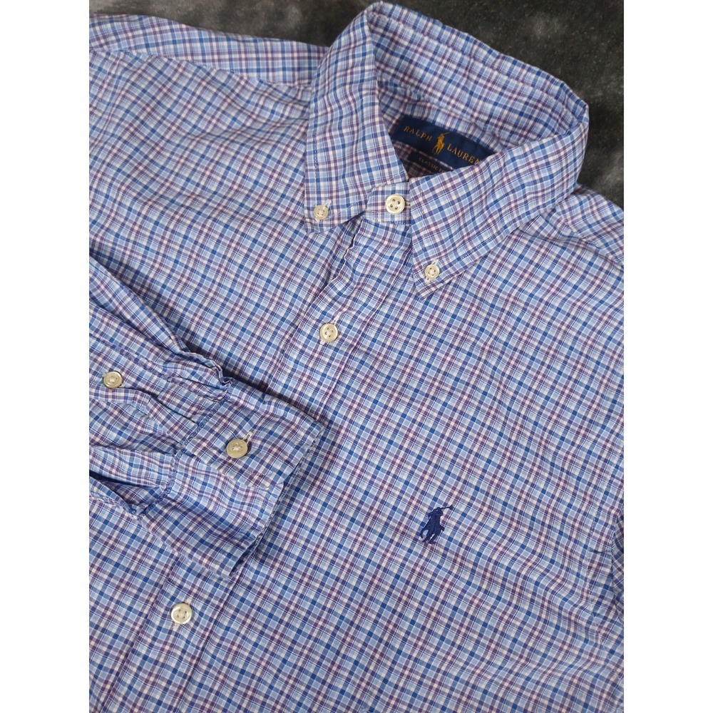 Polo Ralph Lauren Classic Fit Mens MEDIUM  Button Down Shirt Long Sleeve  Check